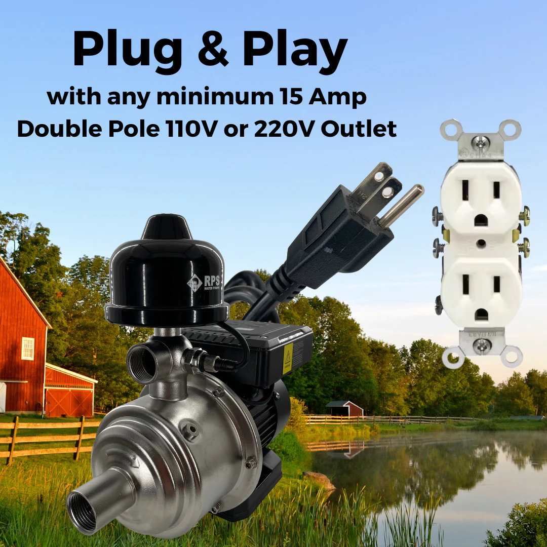 1/2 HP 110V/120V/220V Eco-Steady Continuous Pressure Booster | Garden Irrigation Water Pump for Drip and Soaker Hose | Tank Water | Shallow Well Pump - Image 7