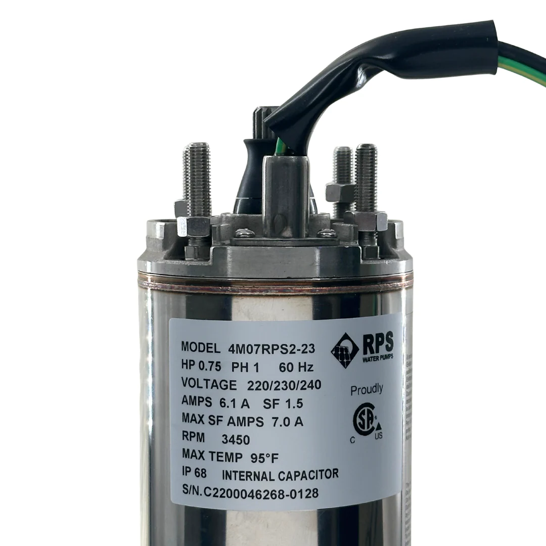 1/2 HP 220V 2+G Wire Single Phase RPS Submersible Motor (3.86") - Image 7