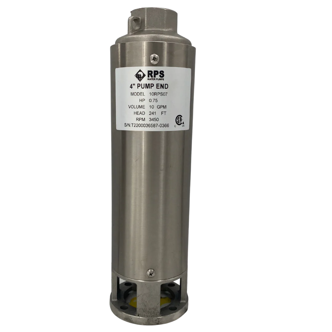 RPS Core Series 10RPS07 4" Submersible Pump End | Engineered Impeller | 10-18 GPM
