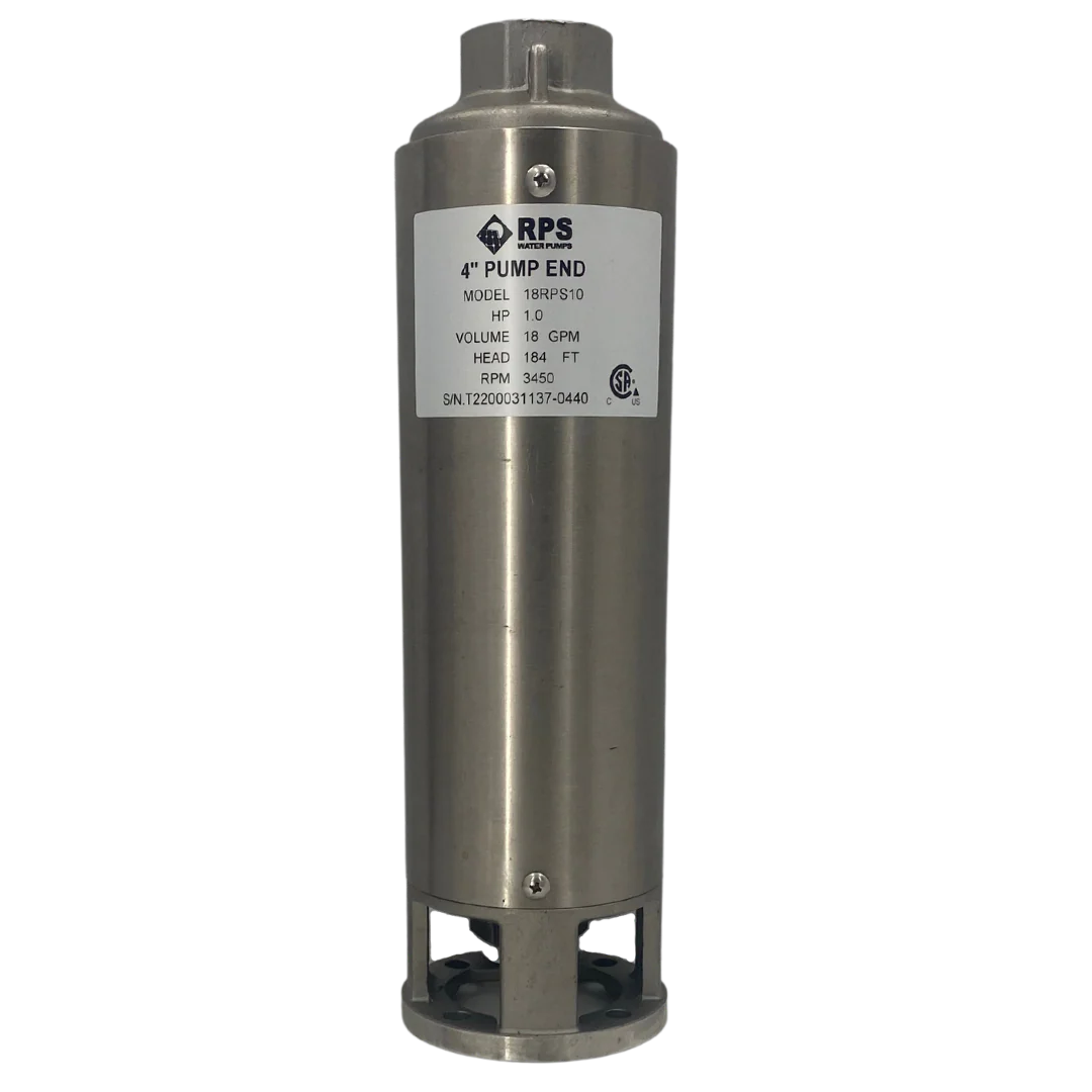 RPS Core Series 18RPS10 4" Submersible Pump End | Engineered Impeller | 22-29 GPM