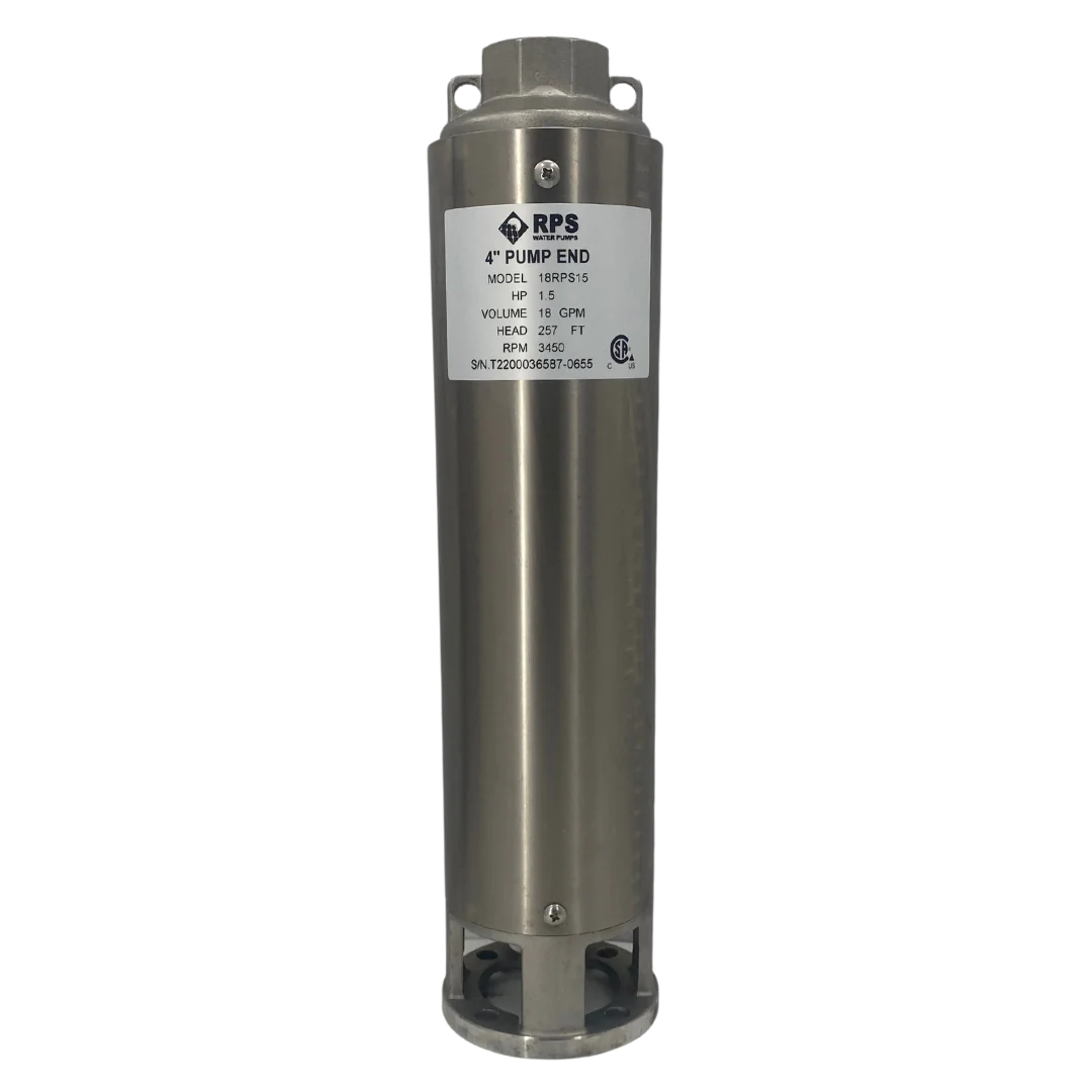 RPS Core Series 18RPS15 4" Submersible Pump End | Engineered Impeller | 18-29 GPM