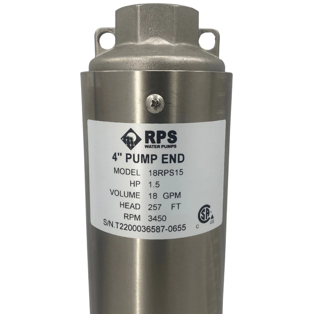 RPS Core Series 18RPS15 4" Submersible Pump End | Engineered Impeller | 18-29 GPM - Image 2