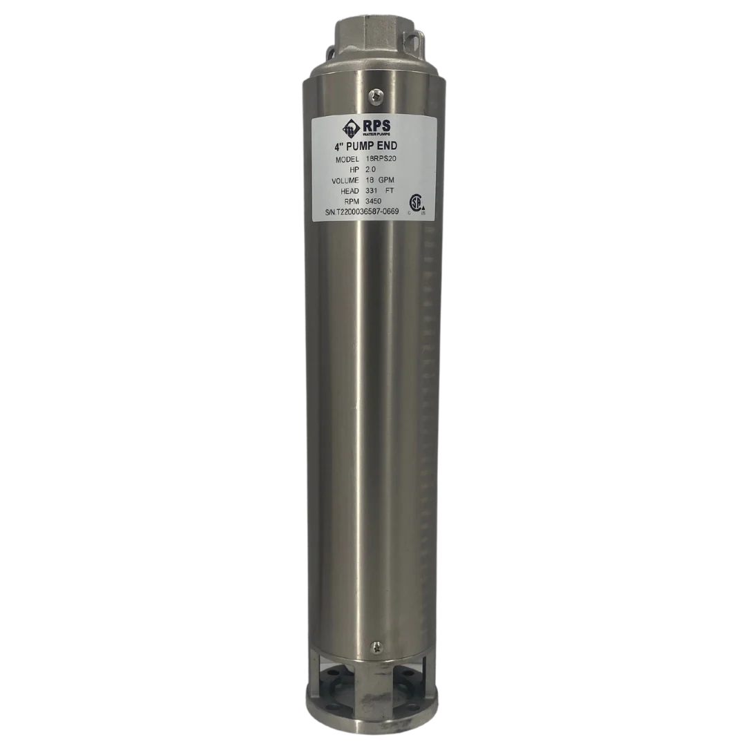 RPS Core Series 18RPS20 4" Submersible Pump End | Engineered Impeller | 16-29 GPM
