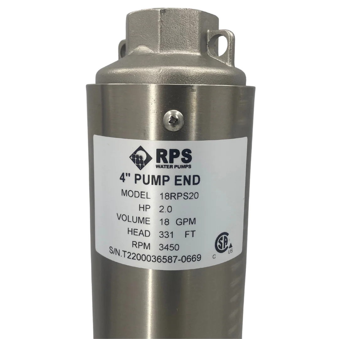 RPS Core Series 18RPS20 4" Submersible Pump End | Engineered Impeller | 16-29 GPM - Image 2