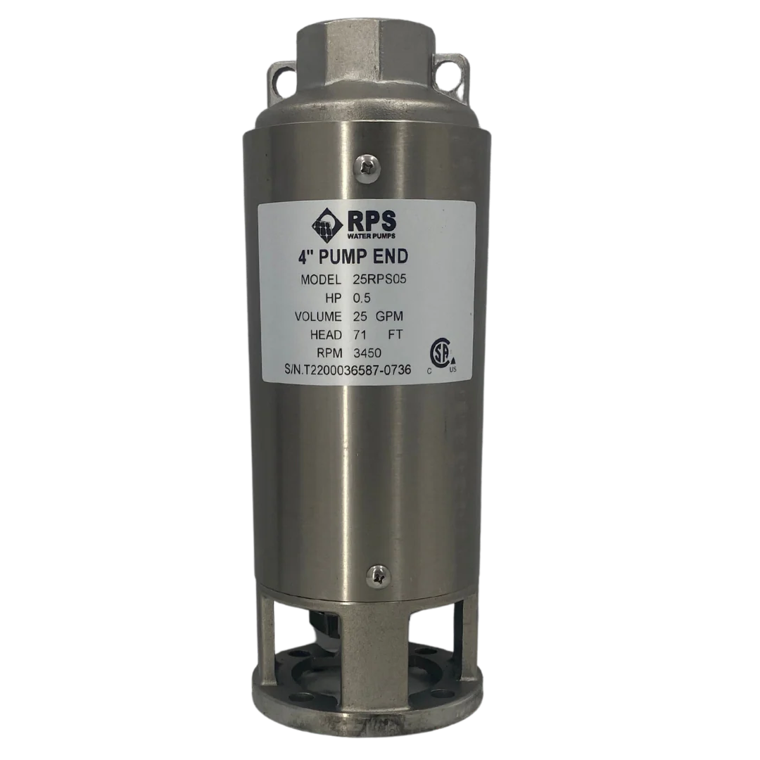 RPS Core Series 25RPS05 4" Submersible Pump End | Engineered Impeller | 20-31 GPM