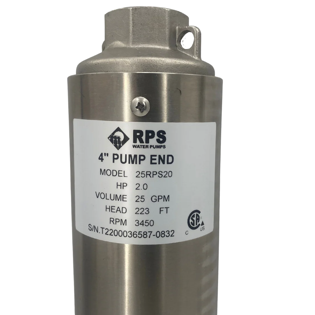 RPS Core Series 25RPS20 4" Submersible Pump End | Engineered Impeller | 14-31 GPM - Image 2