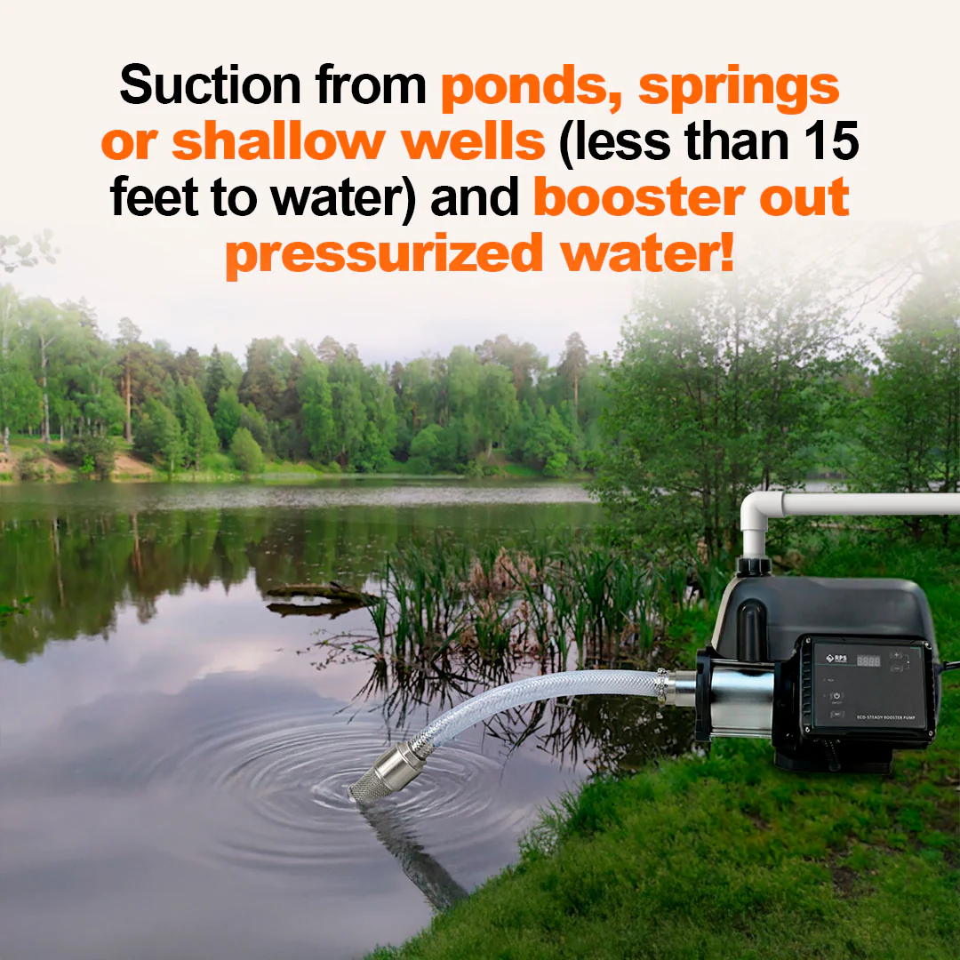 2HP 220V Eco-Steady Continuous Pressure Booster Pump | High Pressure Sprinkler Irrigation Pump | Full Home Residential & RV Water Pump | Shallow Well Jet Pump - Image 7