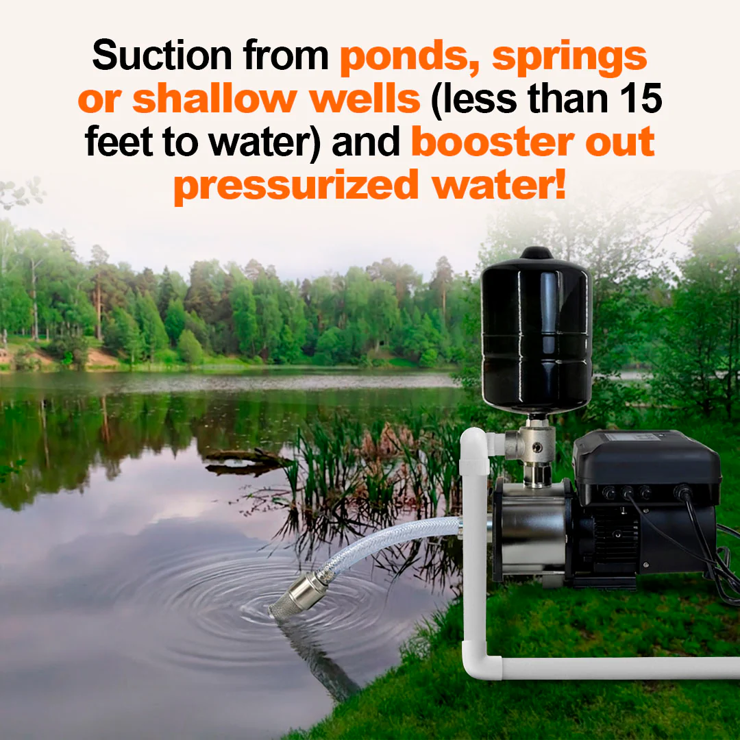 3HP 220V Eco-Steady Continuous Pressure Water Booster Pump | High Pressure Sprinkler Irrigation Pump | Full Home Residential & RV Booster Pump | Shallow Well Jet Pump - Image 7
