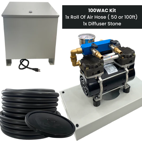 PondPride Pond + Lake Aerator Complete Kit with Weighted Diffuser Air Stone & 110V Compressor | DIY Pond Health Technology - Image 2
