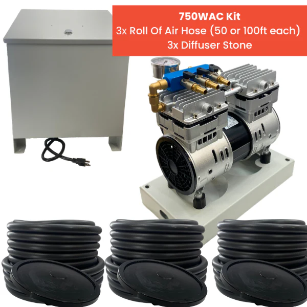 PondPride Pond + Lake Aerator Complete Kit with Weighted Diffuser Air Stone & 110V Compressor | DIY Pond Health Technology - Image 7